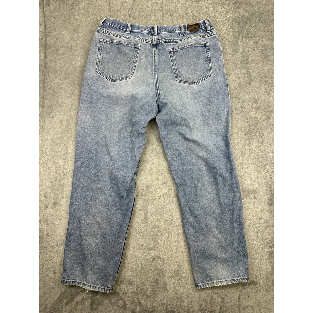 Vintage LL Bean Jeans Mens 40x32 Blue Double L Relaxed Fit Faded Whiskers